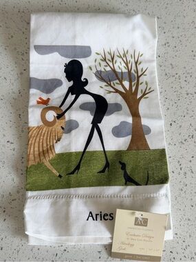 NWT-Aries hand towel - Astrology Girls collection by artist Mary Lynn Blasutta